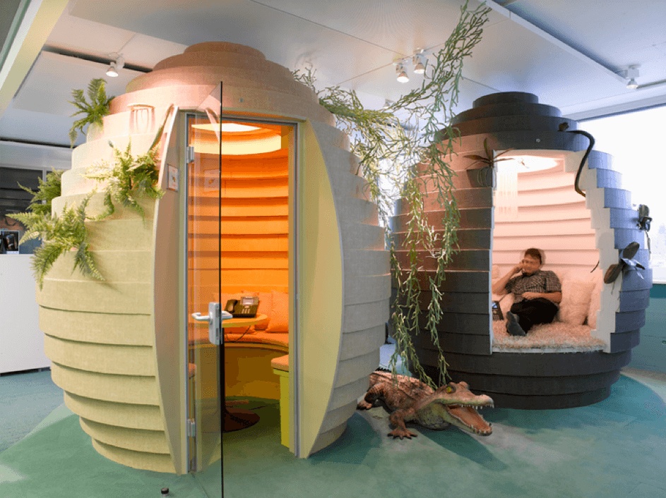 Cabine acoustique fun en forme de ruche